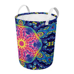 Colorful Psychedelic Kaleidoscope Print Round Laundry Basket