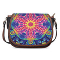 Colorful Psychedelic Kaleidoscope Print Saddle Bag
