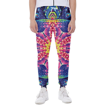 Colorful Psychedelic Kaleidoscope Print Scuba Joggers
