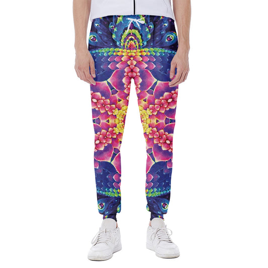 Colorful Psychedelic Kaleidoscope Print Scuba Joggers