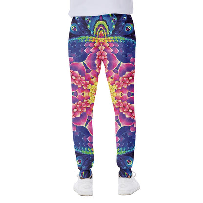Colorful Psychedelic Kaleidoscope Print Scuba Joggers