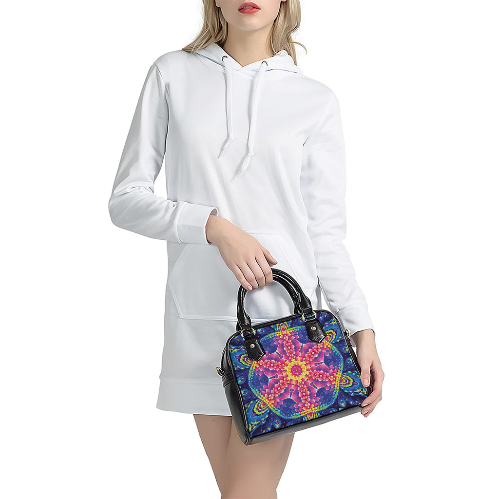 Colorful Psychedelic Kaleidoscope Print Shoulder Handbag