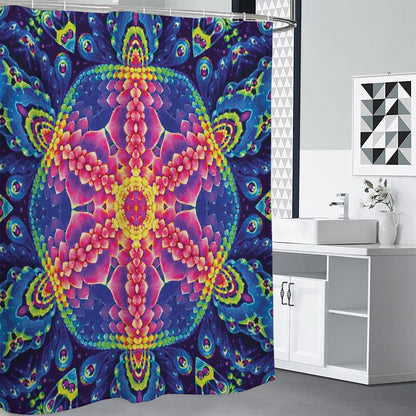 Colorful Psychedelic Kaleidoscope Print Shower Curtain