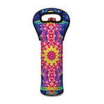 Colorful Psychedelic Kaleidoscope Print Single Neoprene Wine Tote