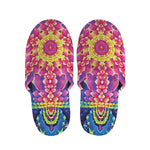 Colorful Psychedelic Kaleidoscope Print Slippers
