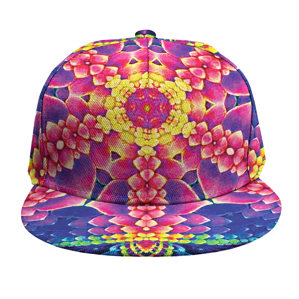 Colorful Psychedelic Kaleidoscope Print Snapback Cap