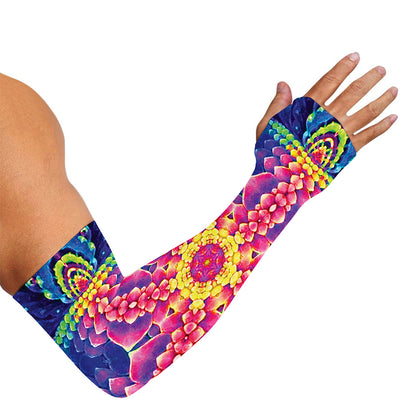 Colorful Psychedelic Kaleidoscope Print Sun Protection Arm Sleeves