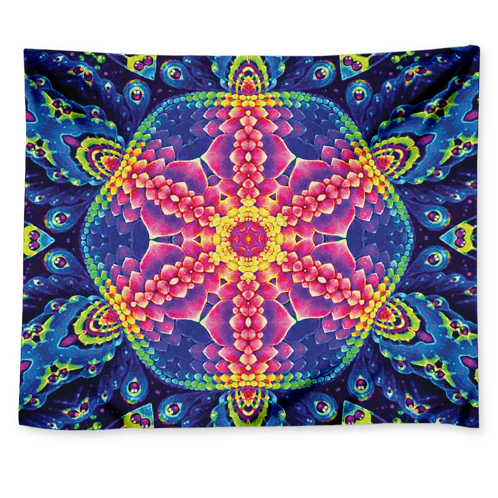 Colorful Psychedelic Kaleidoscope Print Tapestry
