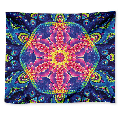 Colorful Psychedelic Kaleidoscope Print Tapestry