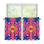 Colorful Psychedelic Kaleidoscope Print Tier Curtains