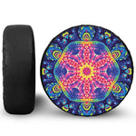Colorful Psychedelic Kaleidoscope Print Tire Cover