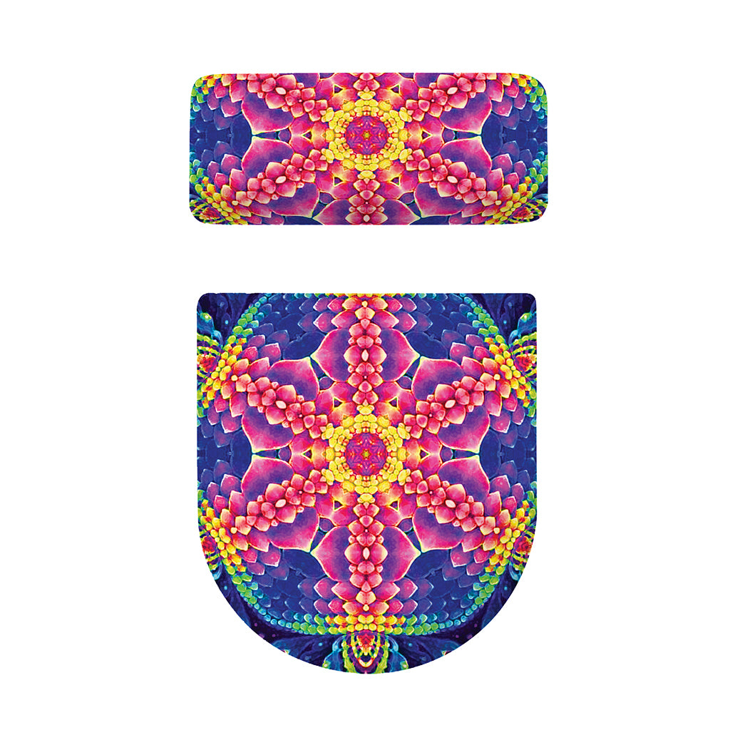 Colorful Psychedelic Kaleidoscope Print Toilet Lid And Tank Cover Set