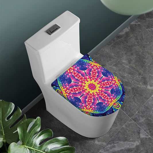 Colorful Psychedelic Kaleidoscope Print Toilet Lid Cover