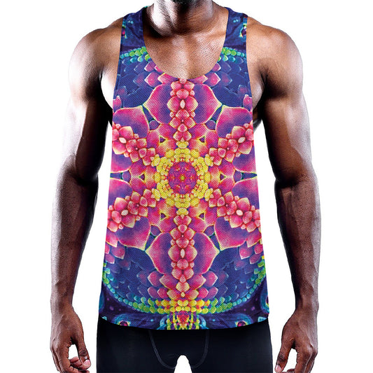 Colorful Psychedelic Kaleidoscope Print Training Tank Top