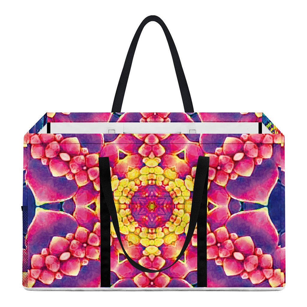 Colorful Psychedelic Kaleidoscope Print Utility Tote Bag