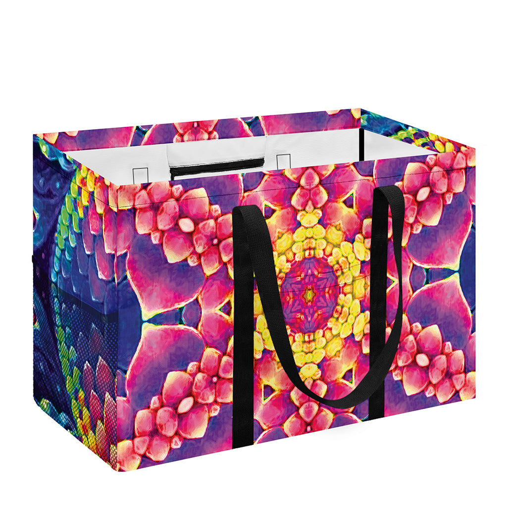 Colorful Psychedelic Kaleidoscope Print Utility Tote Bag