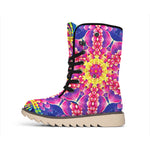 Colorful Psychedelic Kaleidoscope Print Winter Boots