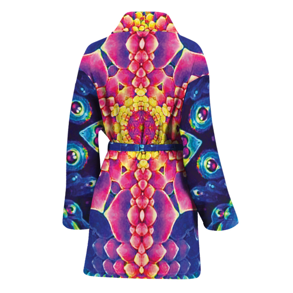 Colorful Psychedelic Kaleidoscope Print Women's Bathrobe