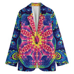 Colorful Psychedelic Kaleidoscope Print Women's Blazer