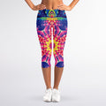 Colorful Psychedelic Kaleidoscope Print Women's Capri Leggings