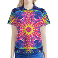 Colorful Psychedelic Kaleidoscope Print Women's Polo Shirt