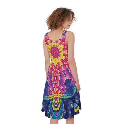 Colorful Psychedelic Kaleidoscope Print Women's Sleeveless Dress