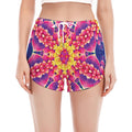Colorful Psychedelic Kaleidoscope Print Women's Split Running Shorts