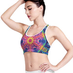 Colorful Psychedelic Kaleidoscope Print Women's Sports Bra