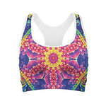 Colorful Psychedelic Kaleidoscope Print Women's Sports Bra