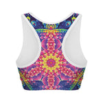 Colorful Psychedelic Kaleidoscope Print Women's Sports Bra