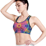 Colorful Psychedelic Kaleidoscope Print Women's Sports Bra