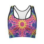 Colorful Psychedelic Kaleidoscope Print Women's Sports Bra