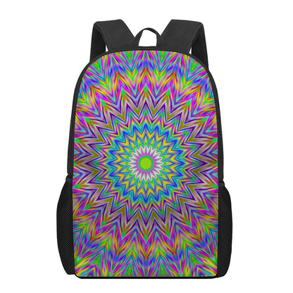 Colorful Psychedelic Optical Illusion 17 Inch Backpack