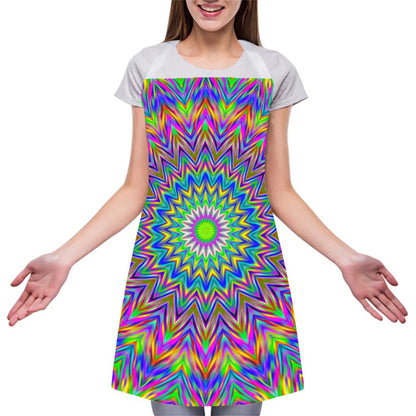 Colorful Psychedelic Optical Illusion Adjustable Apron