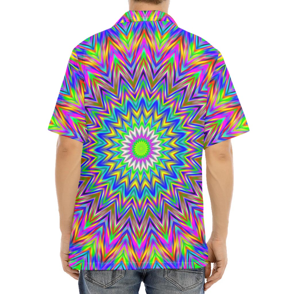 Colorful Psychedelic Optical Illusion Aloha Shirt