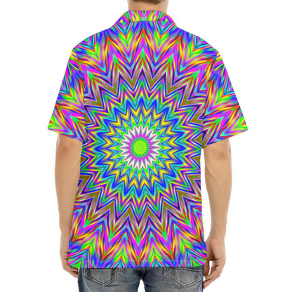 Colorful Psychedelic Optical Illusion Aloha Shirt