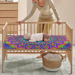 Colorful Psychedelic Optical Illusion Baby Crib Sheet
