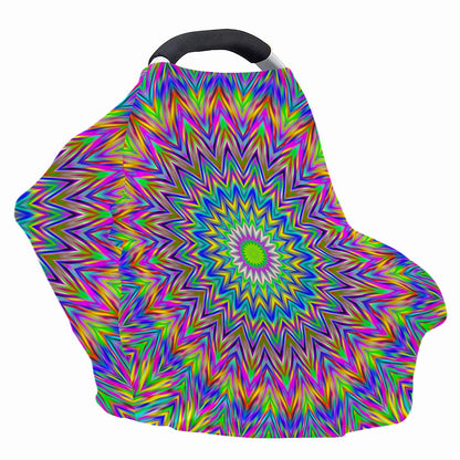 Colorful Psychedelic Optical Illusion Baby Seat Cover