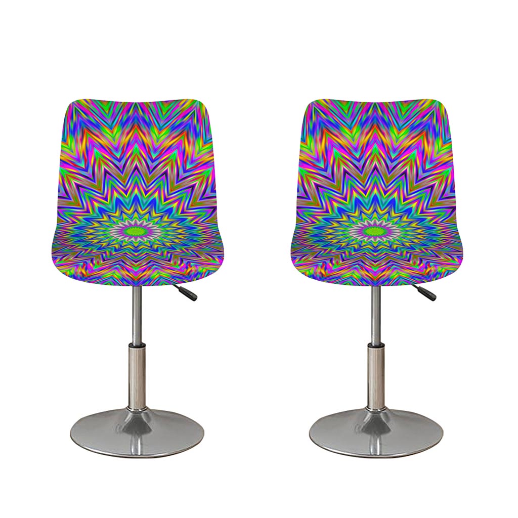 Colorful Psychedelic Optical Illusion Bar Stool Covers