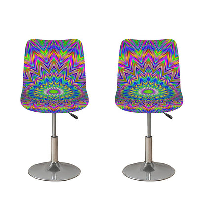 Colorful Psychedelic Optical Illusion Bar Stool Covers