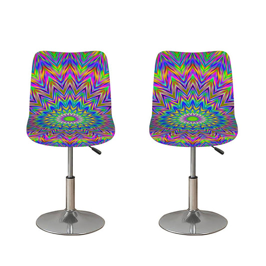 Colorful Psychedelic Optical Illusion Bar Stool Covers