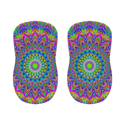 Colorful Psychedelic Optical Illusion Bar Stool Covers