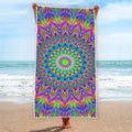 Colorful Psychedelic Optical Illusion Beach Towel