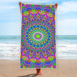 Colorful Psychedelic Optical Illusion Beach Towel