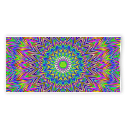 Colorful Psychedelic Optical Illusion Beach Towel