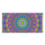 Colorful Psychedelic Optical Illusion Beach Towel