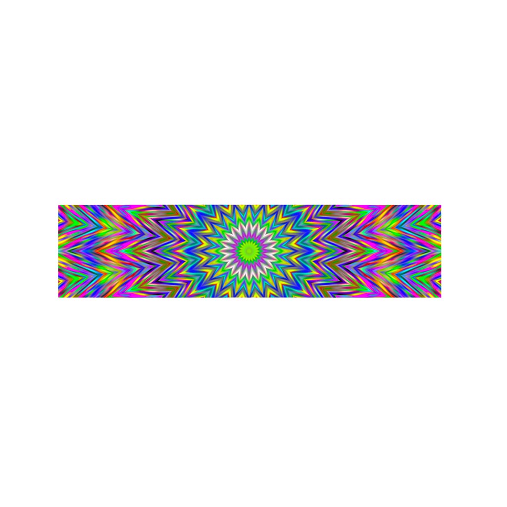 Colorful Psychedelic Optical Illusion Bed Runner