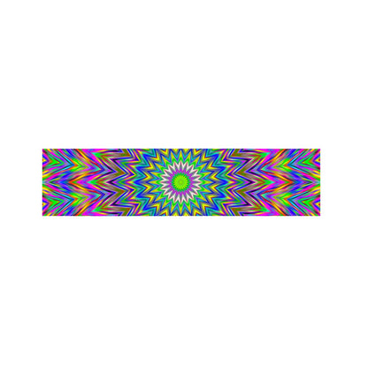 Colorful Psychedelic Optical Illusion Bed Runner
