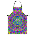 Colorful Psychedelic Optical Illusion Bib Apron With Pocket