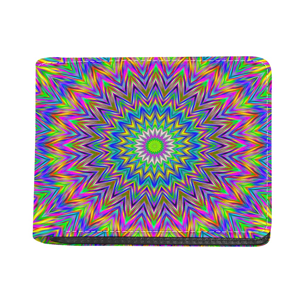 Colorful Psychedelic Optical Illusion Bifold Wallet